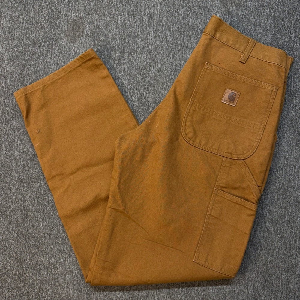 Carhartt B11-BRN Loose Fit Washed Duck Work Dungaree Pants Brown 32x32